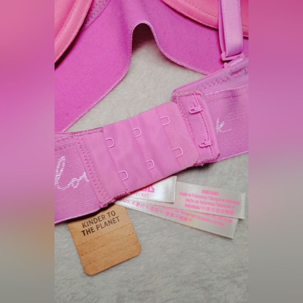 PINK Victoria's Secret Love Pink Bra - Bubblegum Pink - Picture 6 of 9